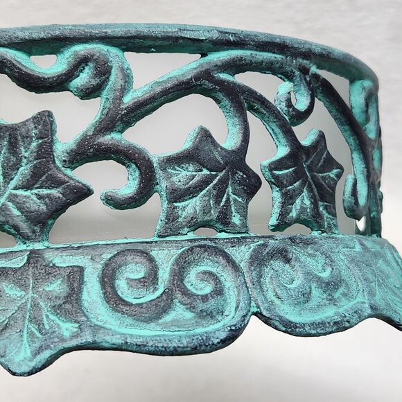 Vtg Partylite Retired Verdigris Ivy Garden 3-Wick Pillar/Candleholder P7362 NIB - Picture 8 of 10